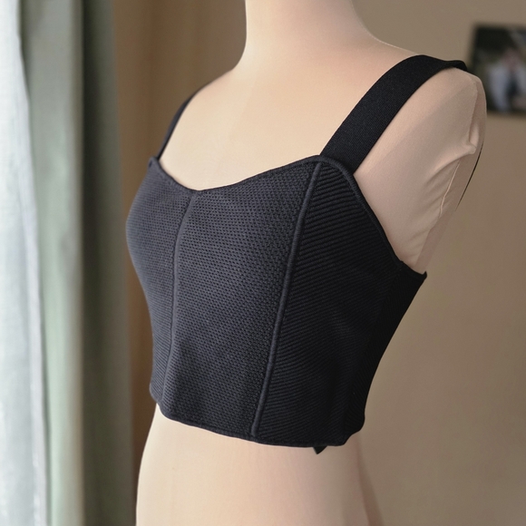 House of Harlow 1960 Black Sweater Knit Cropped Tank Top M - Picture 2 of 11